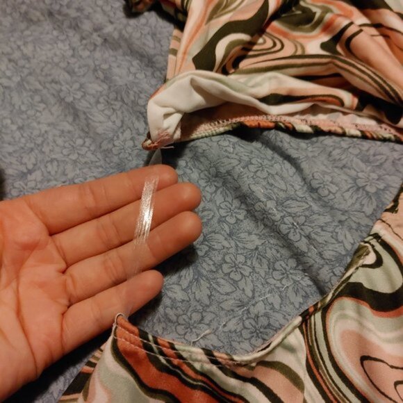 Rue21 NWT Funky brown and green pattern two piece dress with cut outs size large - Picture 5 of 7